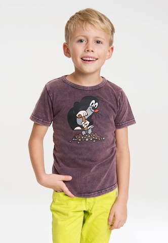 LOGOSHIRT Shirt 'Der kleine Maulwurf' in Lila: voorkant