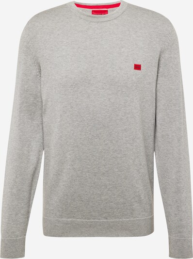 HUGO Sweater 'San Cassius' in mottled grey / Red, Item view