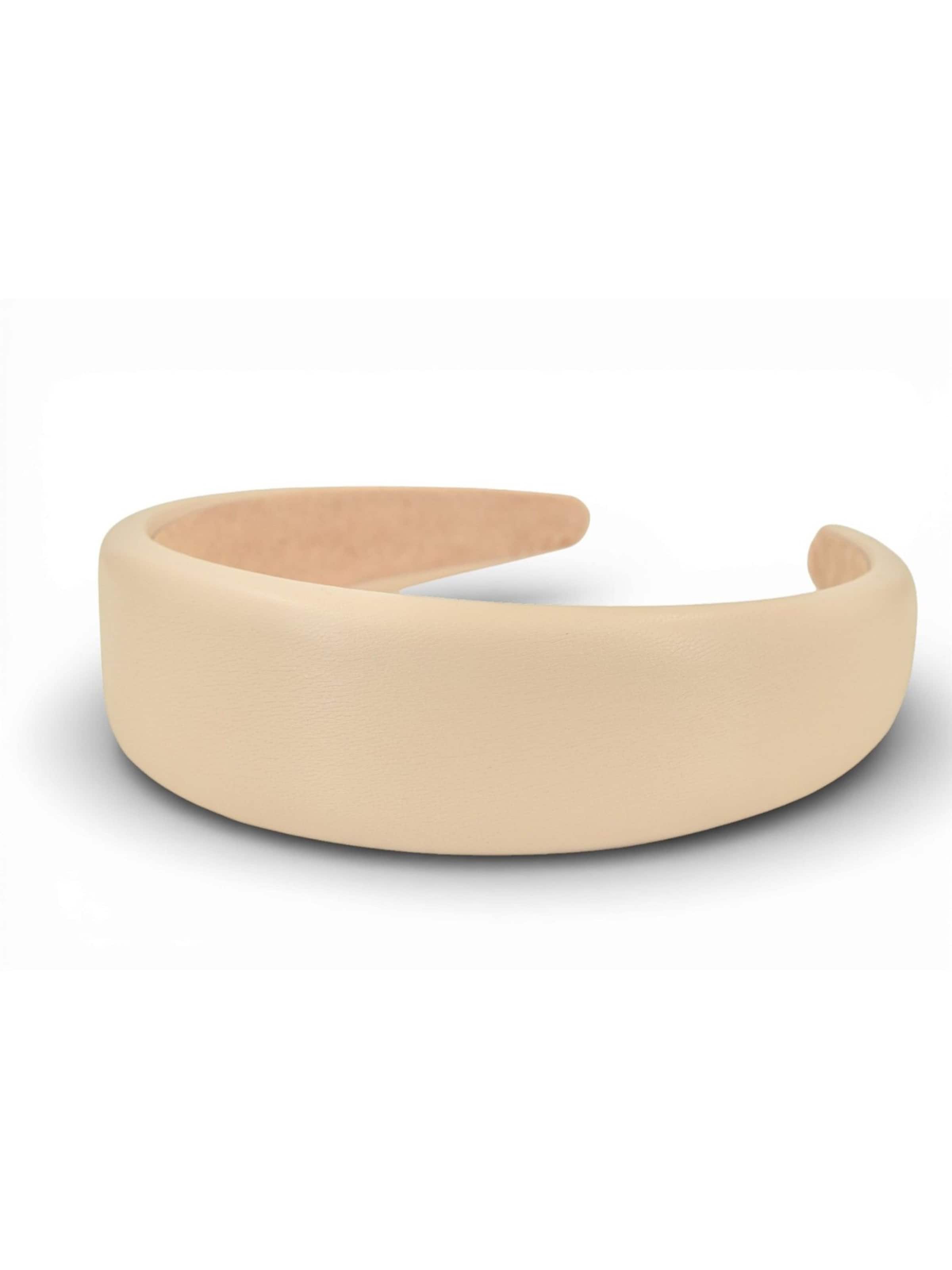 styleBREAKER Haarschmuck 'Haarreif Kunstleder Optik Breit'‌‌‌‌‌‌‌‌‌ in Beige: Vorderseite