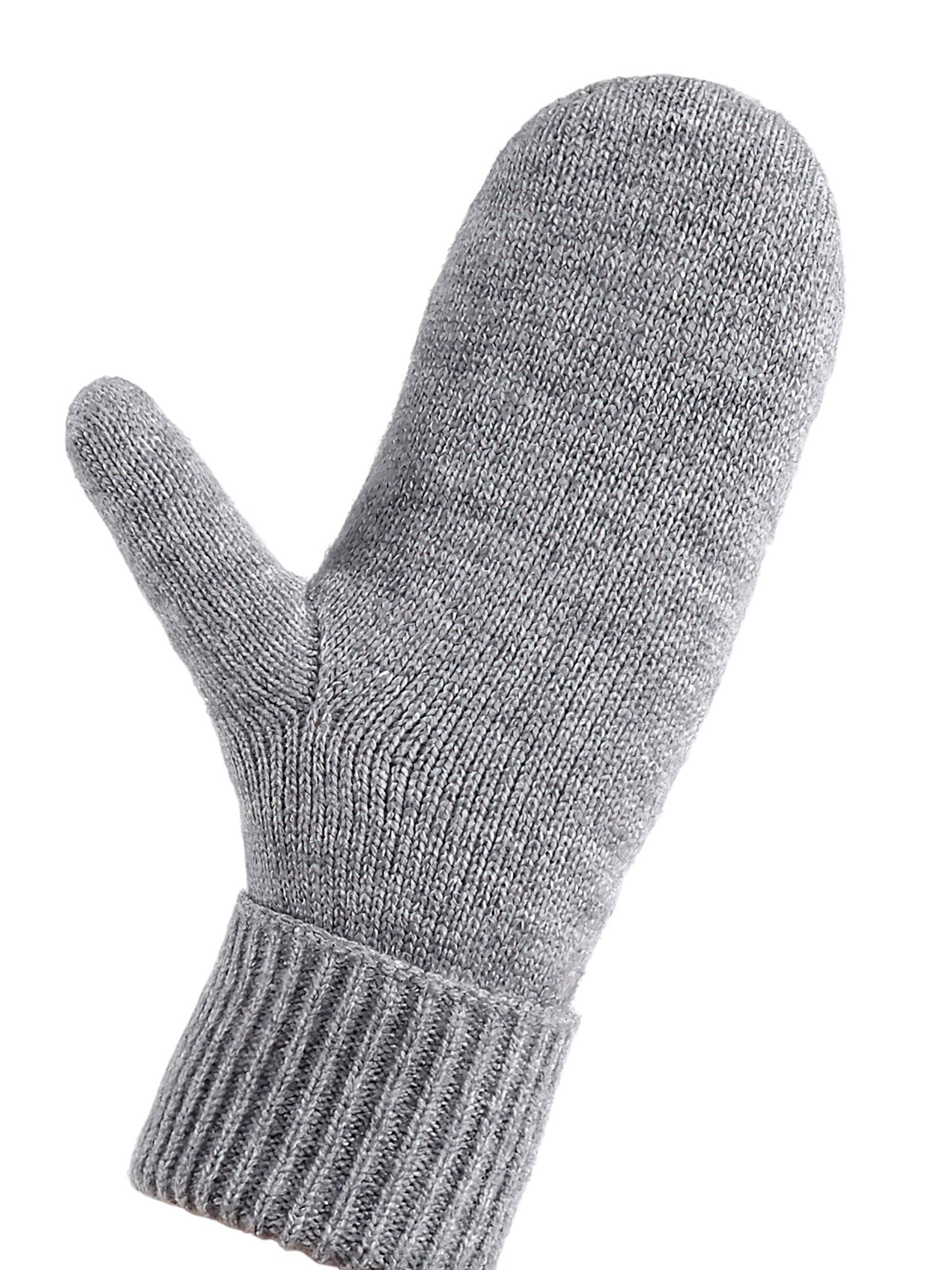 Magicshe Hand Warmers 'Strick Winterhandschuhe mit Fleecefutter Warm Weich' in Grey