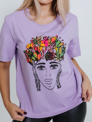 RADADA Shirt 'FLOWER CROWN' in Purple: front