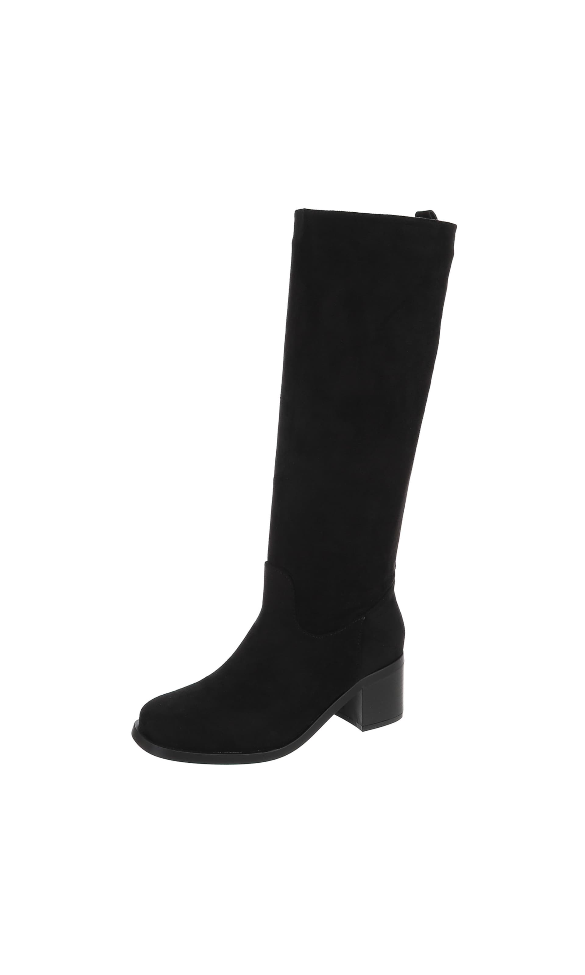Ital-Design Stiefel in Schwarz: Vorderseite