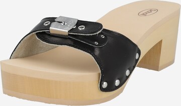 Scholl Iconic Clogs 'IBIZA' in Zwart: voorkant