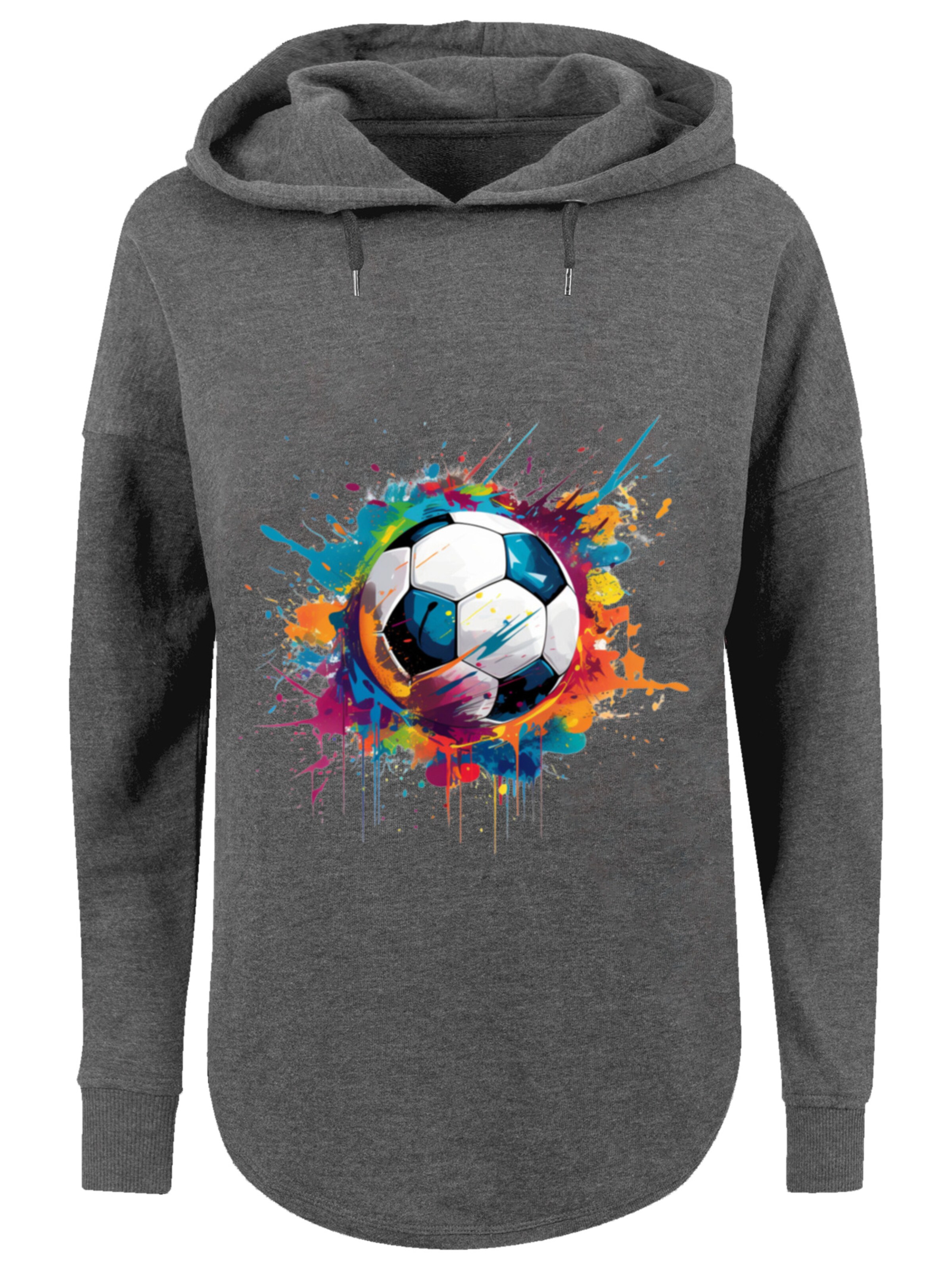 Sweat-shirt 'Bunte Fußball' F4NT4STIC en gris : devant