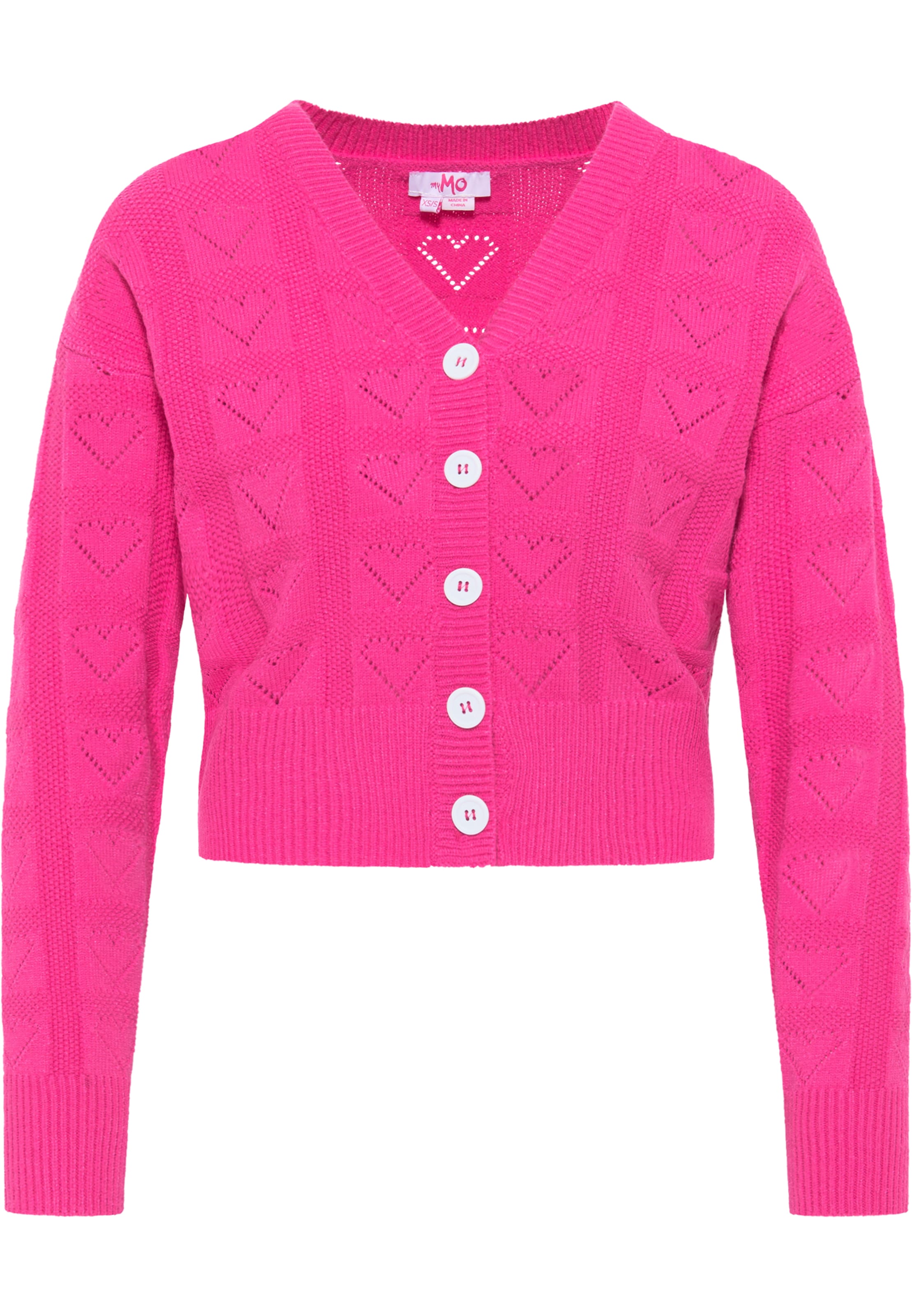 MYMO Neuletakki värissä vaaleanpunainen: etupuoli