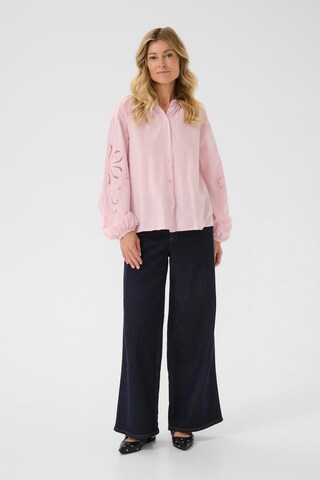 Cream Bluse 'Timia' i pink
