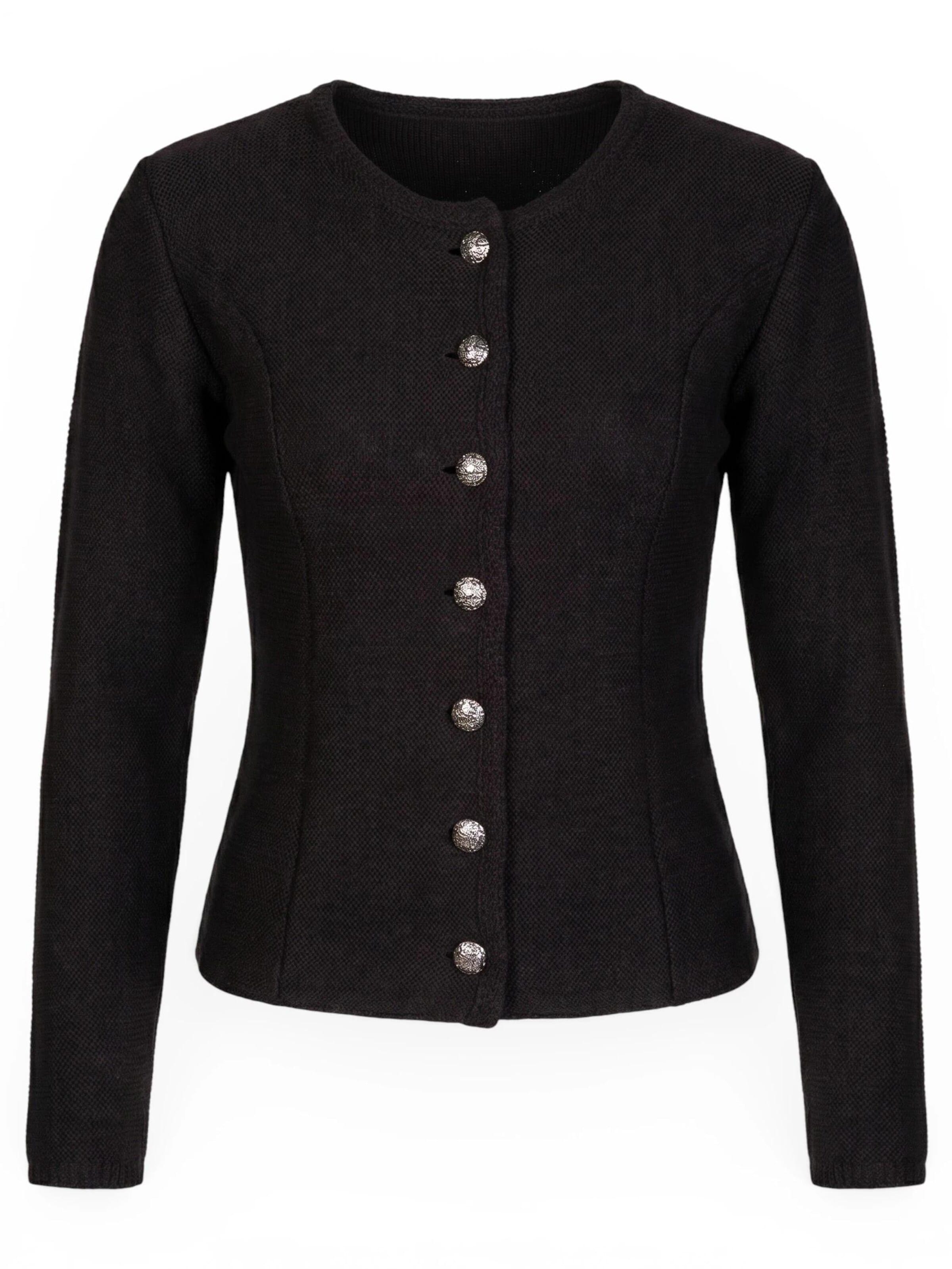Trachtl Strickjacke‌‌‌‌‌ in Schwarz: Vorderseite