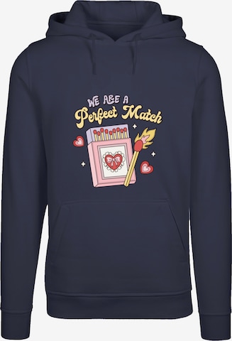 Sweat-shirt 'We Are A Perfect Match Love' F4NT4STIC en bleu : devant