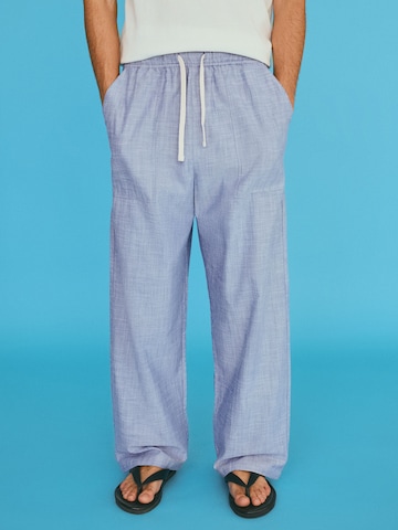 Bershka Loosefit Broek in Blauw