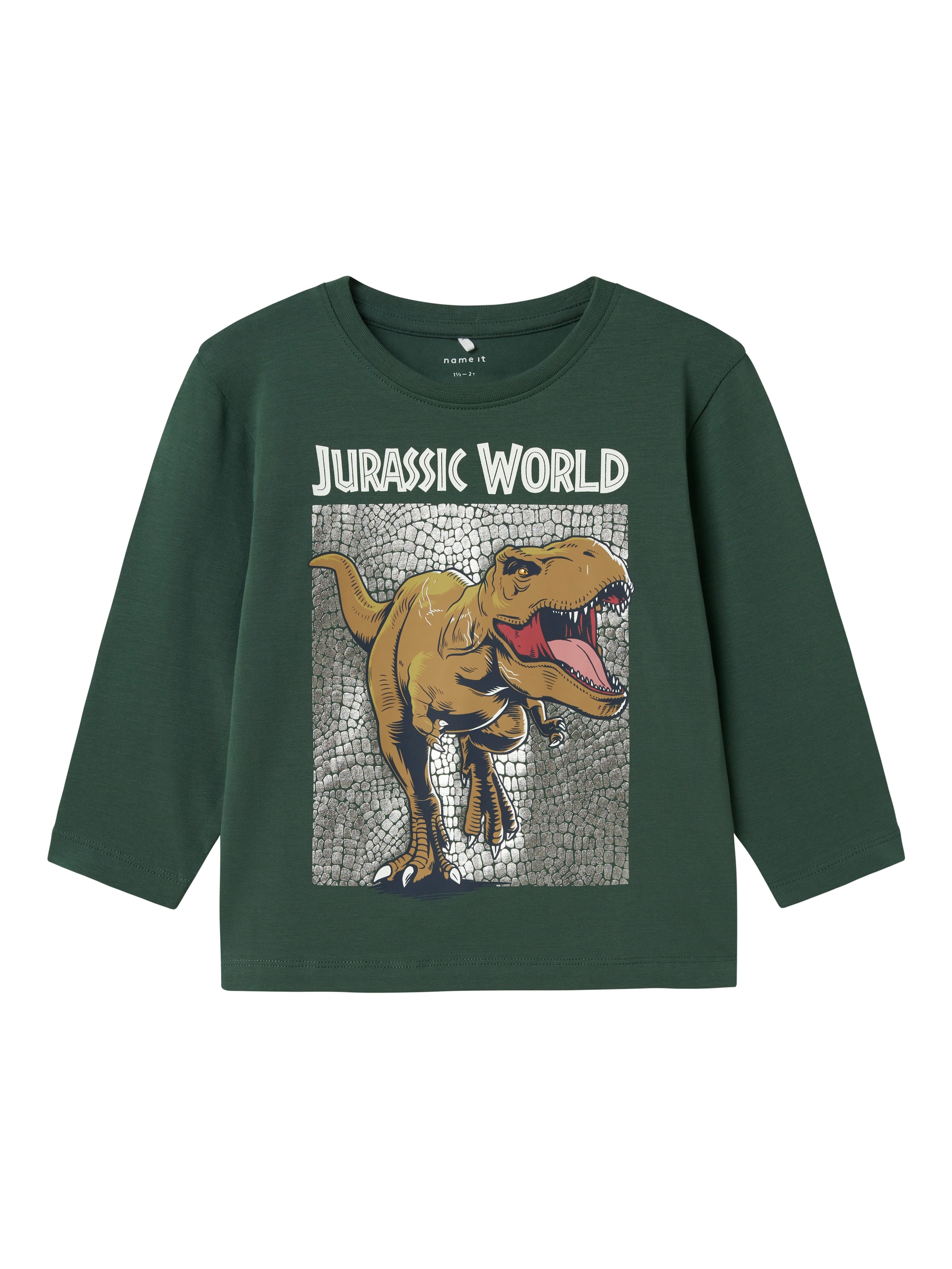 NAME IT Shirt 'NMMJurassic World' in Groen: voorkant
