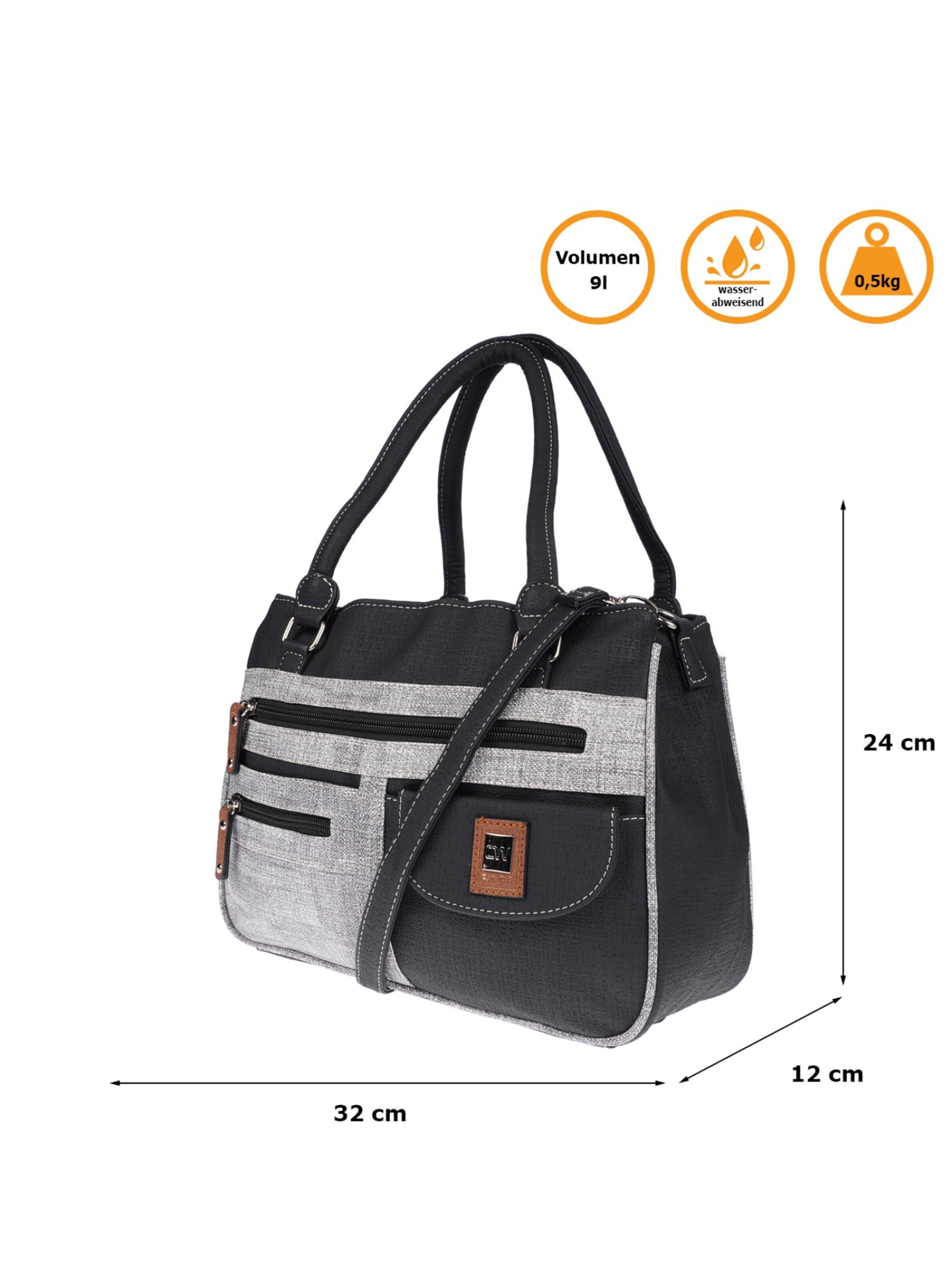 Christian Wippermann Handtasche 'Große Damen Tasche Umhängetasche Schultertasche'‌‌‌‌‌‌‌‌‌‌ in Grau
