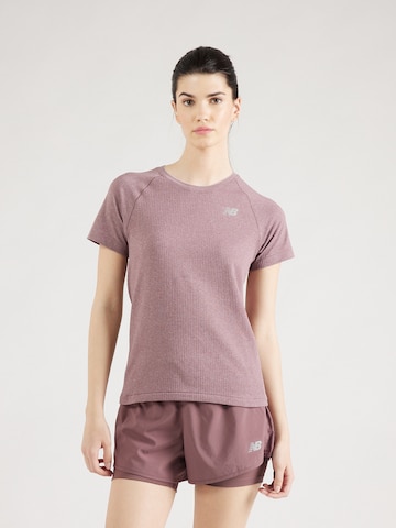 purpurinė new balance Sportiniai marškinėliai: priekis