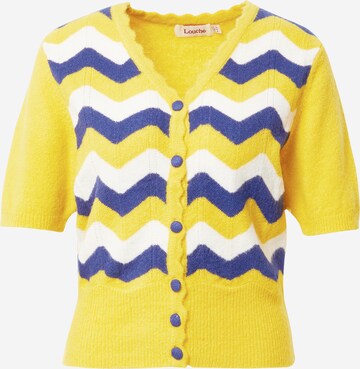 Louche Knit Cardigan 'JEANIE' in Yellow: front