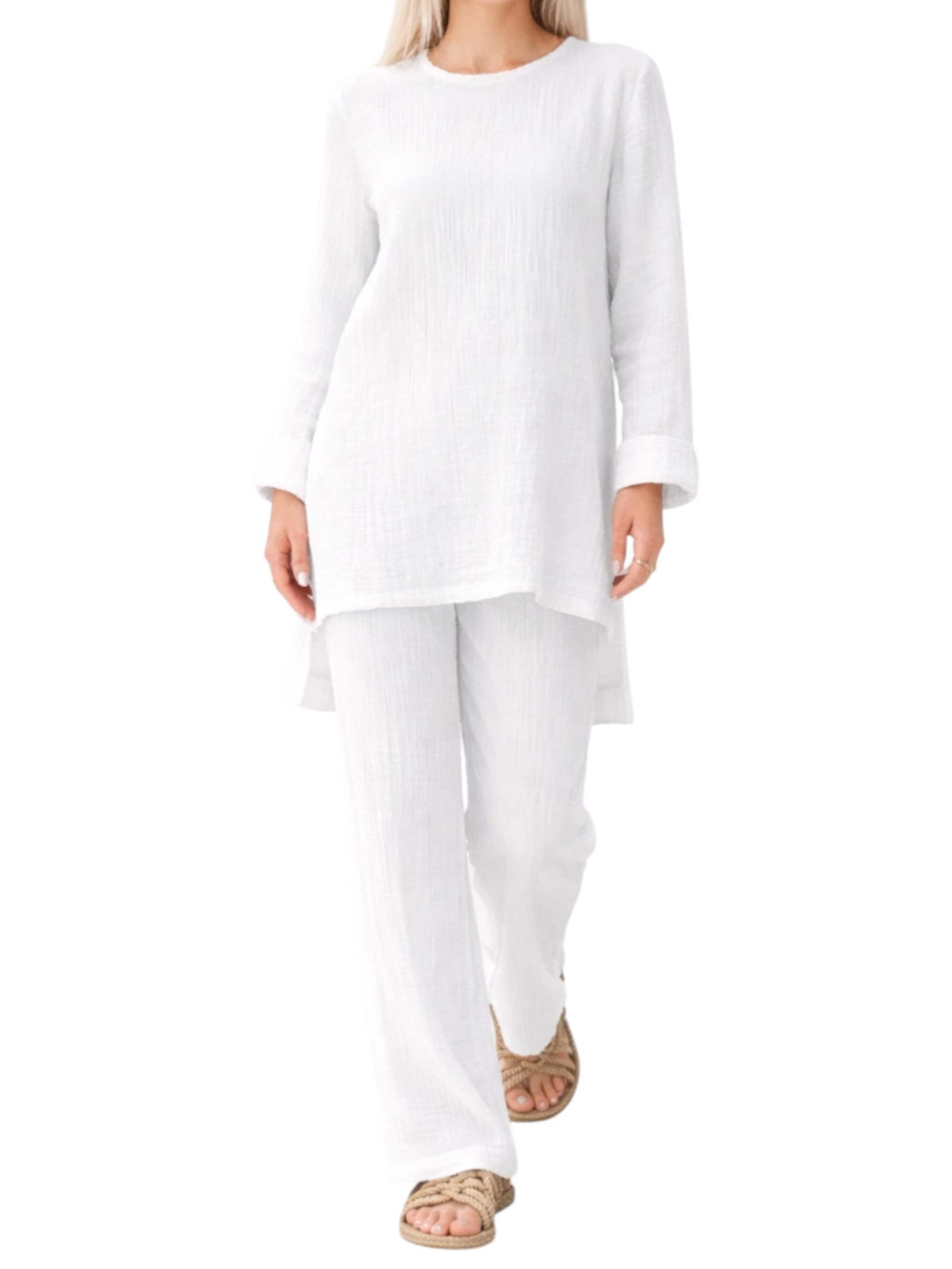 Tenue d'intérieur 'Ayda Modest' WENOR en blanc