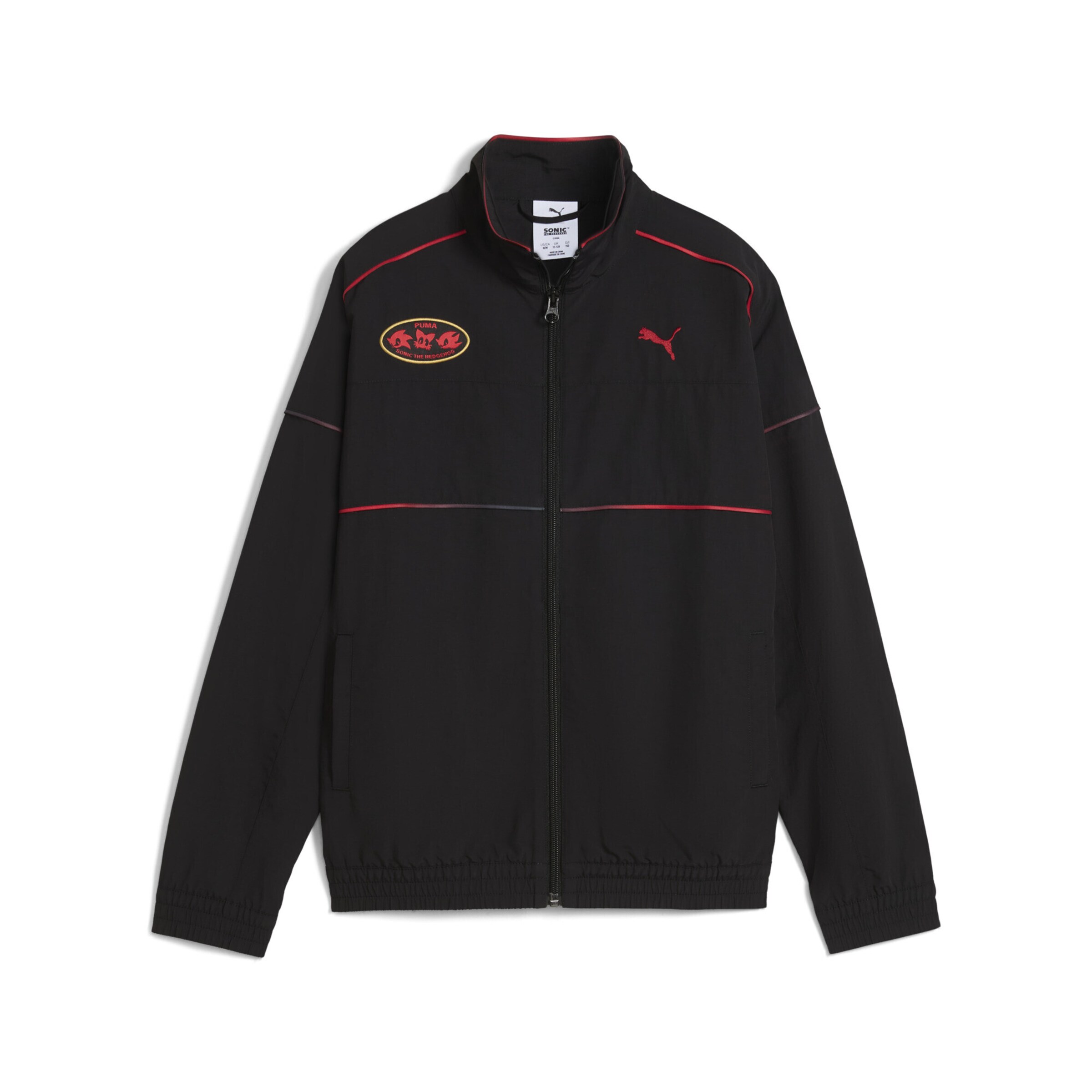 PUMA Jacke 'Sonic The Hedgehog' in Schwarz: Vorderseite