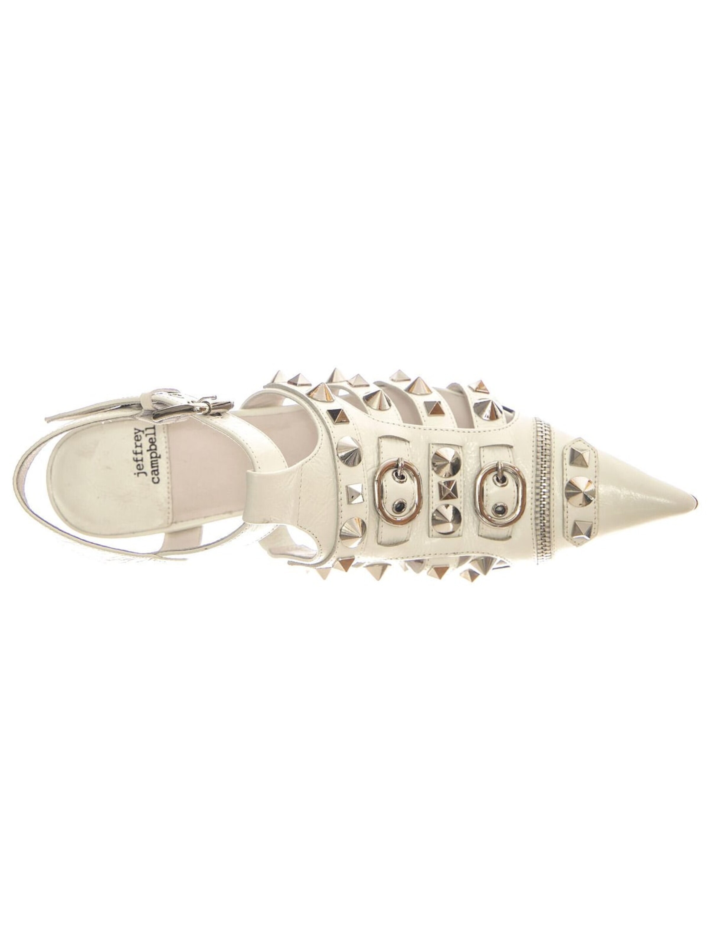 Jeffrey Campbell Sandały 'Rocked Ivory Crinkle Silver' w kolorze biały