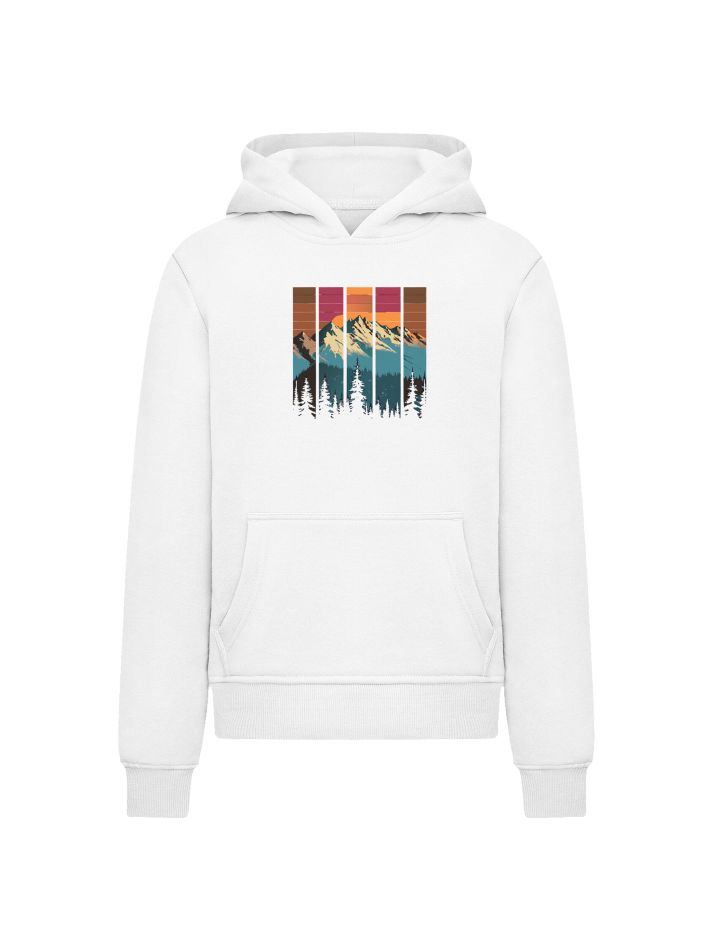 F4NT4STIC Sweatshirt 'Berg Sonnenuntergang Retro' in White: front