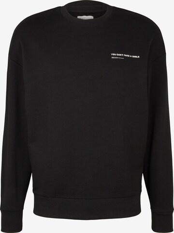 TOM TAILOR DENIM Sweatshirt in Black: front