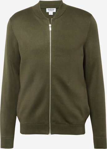 BURTON MENSWEAR LONDON Knit cardigan in Green: front