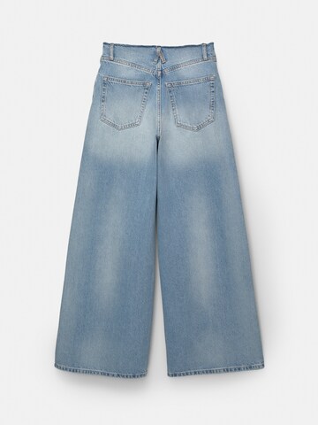 Wide Leg Jean Pull&Bear en bleu
