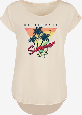 F4NT4STIC Shirt 'California Palmen Retro' in Beige: voorkant