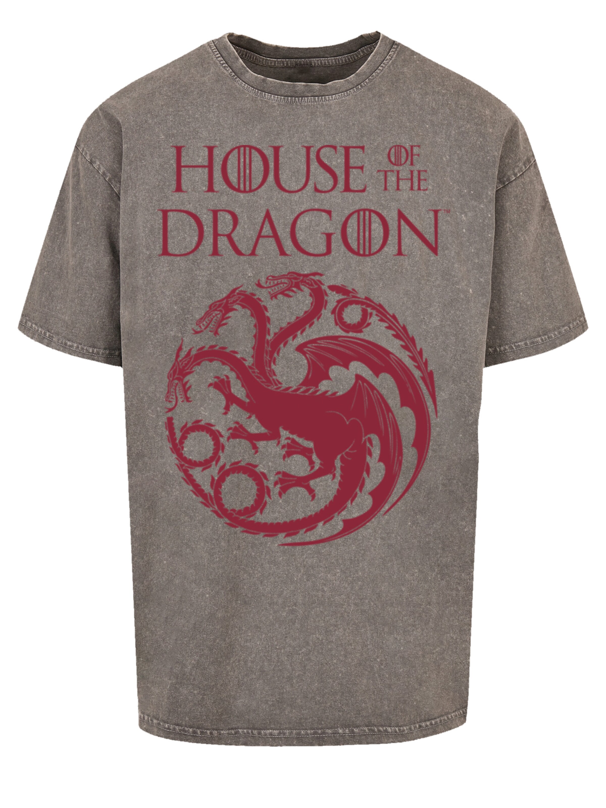 F4NT4STIC Shirt 'House Of The Dragon Targaryen Crest Logo' in Grey: front