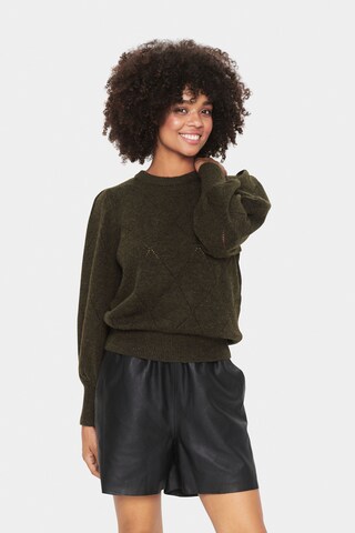 SAINT TROPEZ Sweater 'Nanett' in Green: front