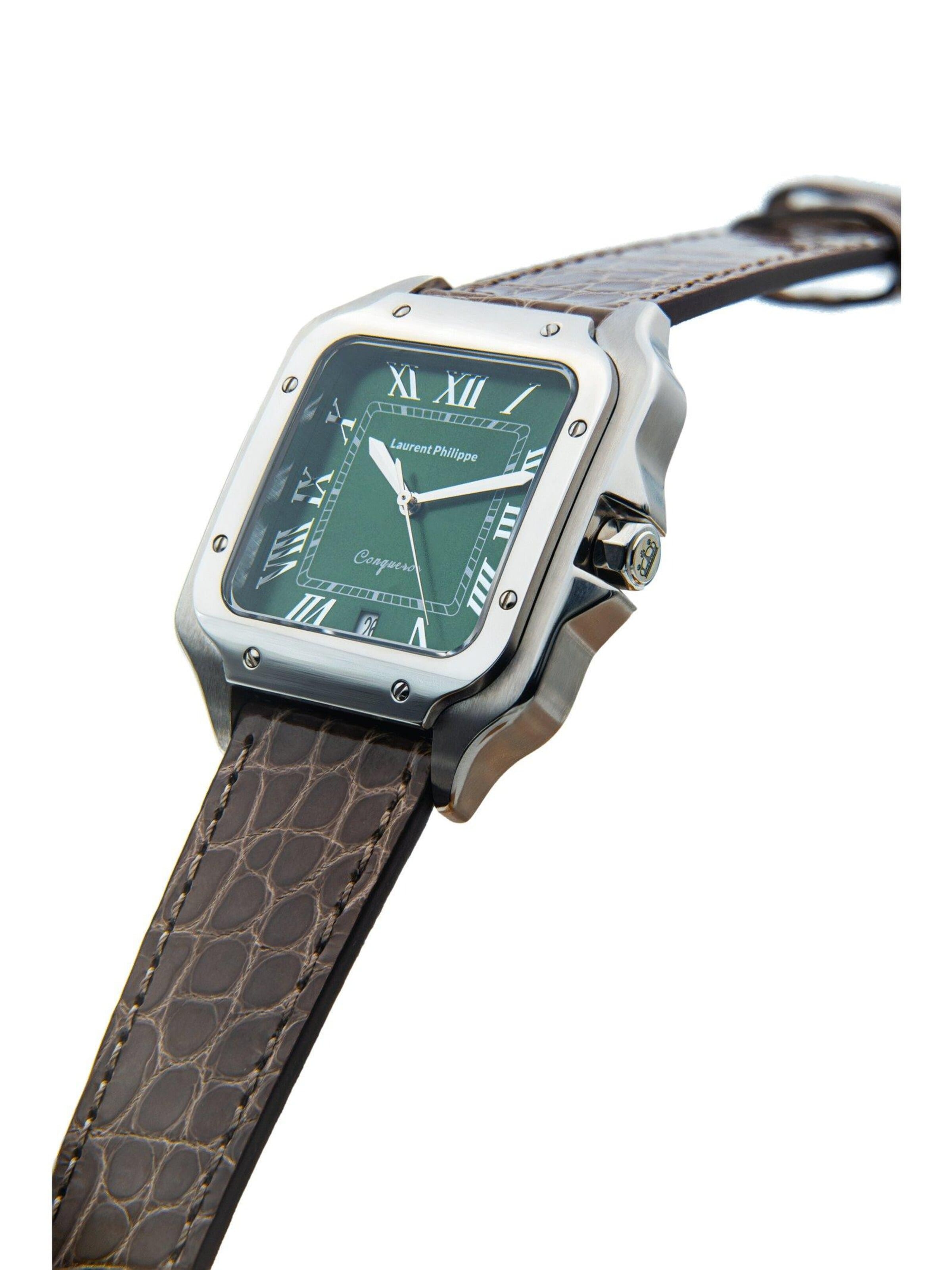 Laurent Philippe Analoog horloge 'Conqueror Emerald – Terra Lux' in Bruin