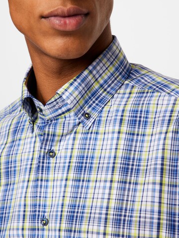 ETERNA Comfort fit Button Up Shirt in Blue