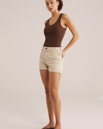 WE Fashion Skinny Kavbojke | bež barva