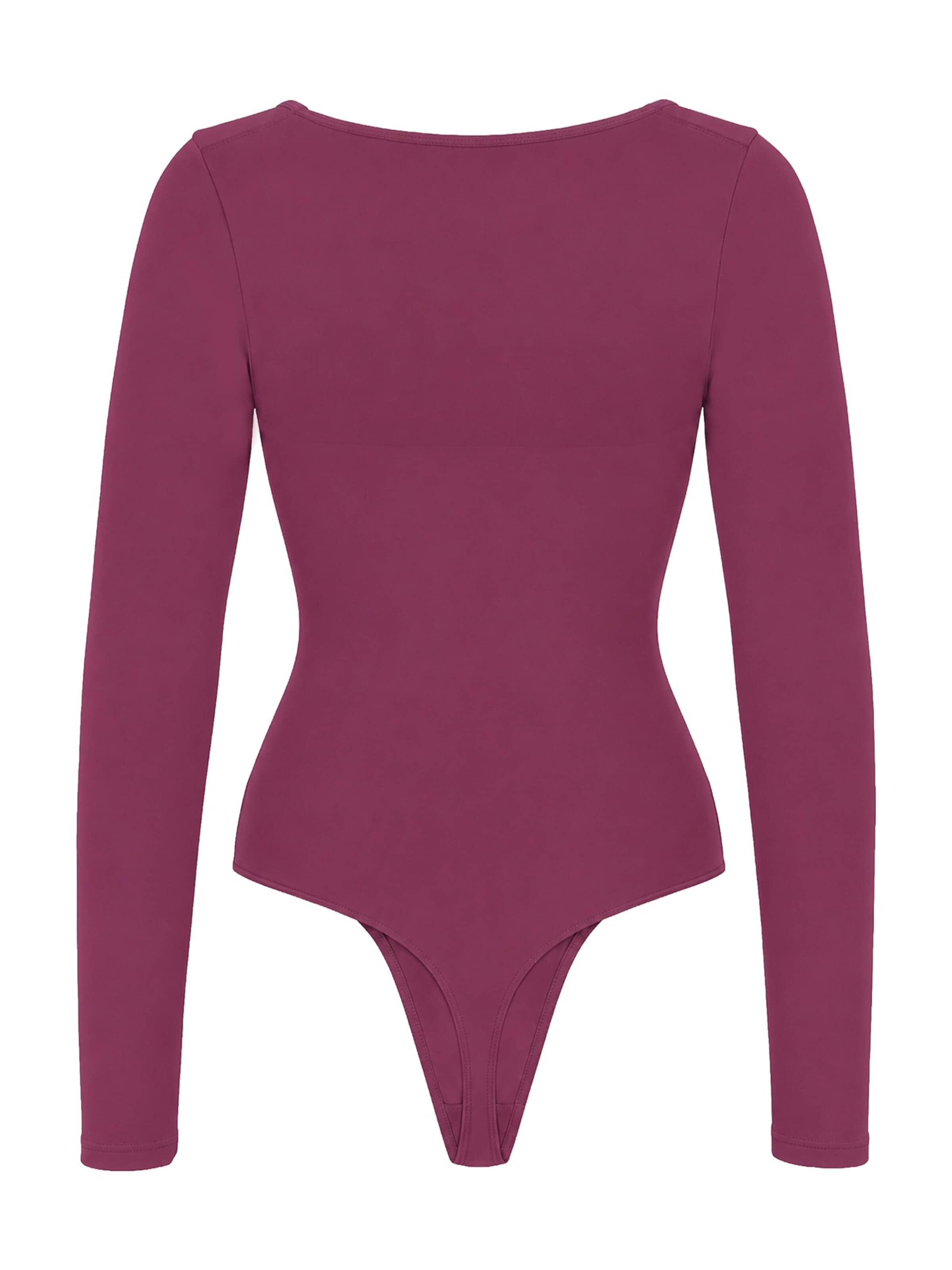 Body modellante 'Longsleeve Sculpting Bodysuit with String' di cfab in lilla