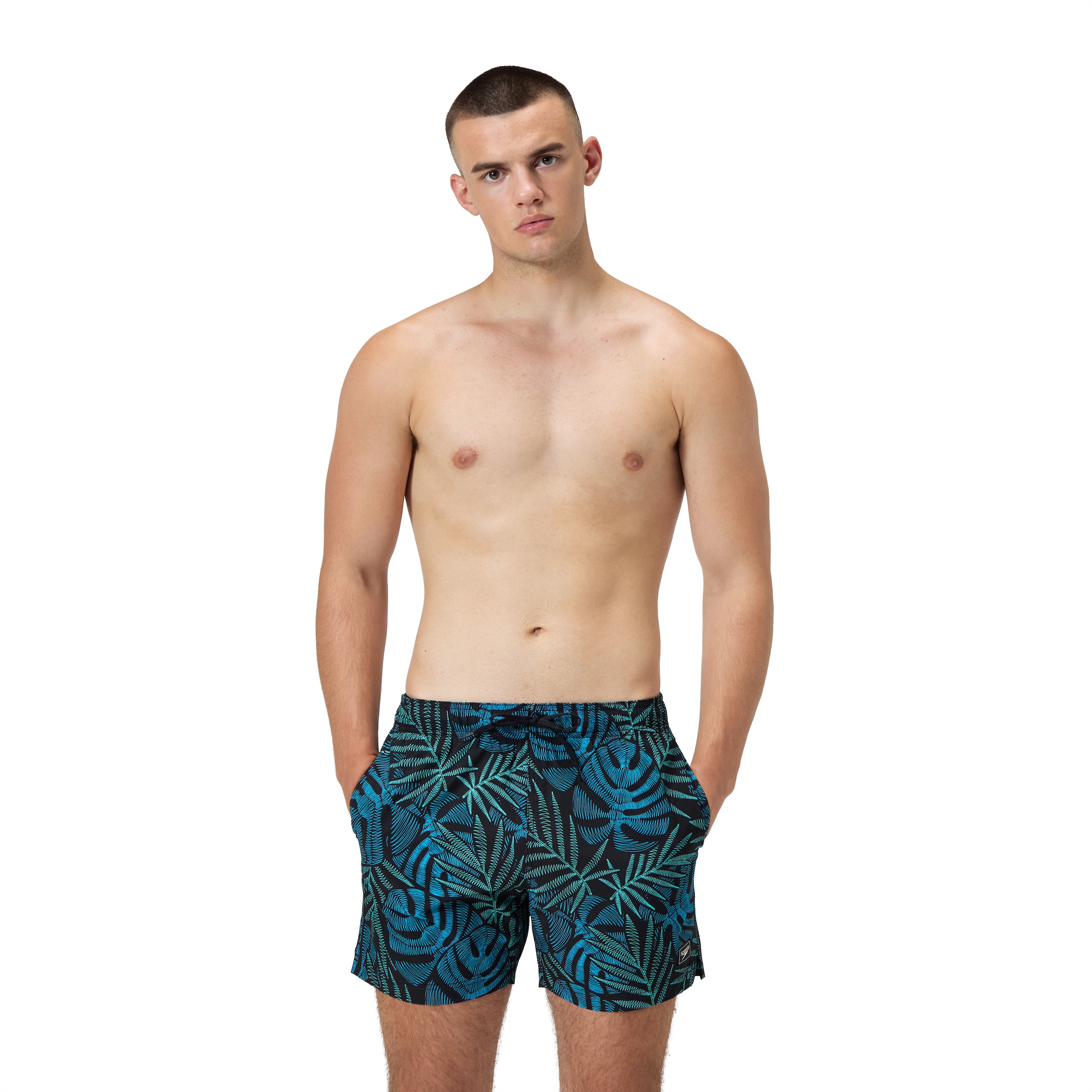 SPEEDO Swimming Trunks in Black: front
