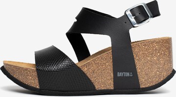 Bayton - Sandalias con hebilla 'Ibiza' en negro: frente