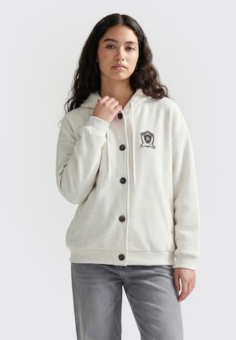 MYMO - Sudadera con cremallera en blanco: frente