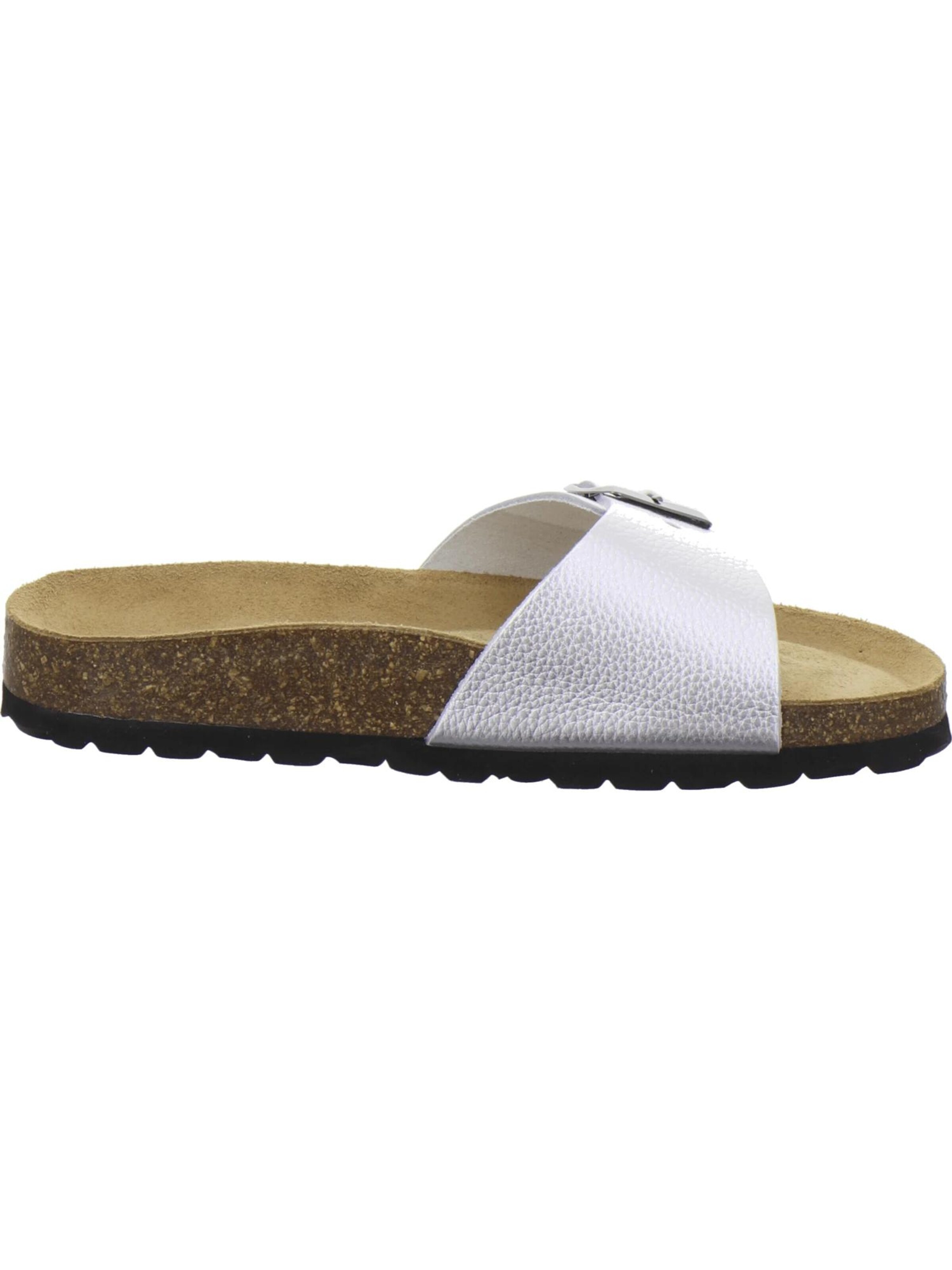 Zoccoletto 'Pantoletten Damen Einschnaller silber Lack' di AFS-Schuhe in argento