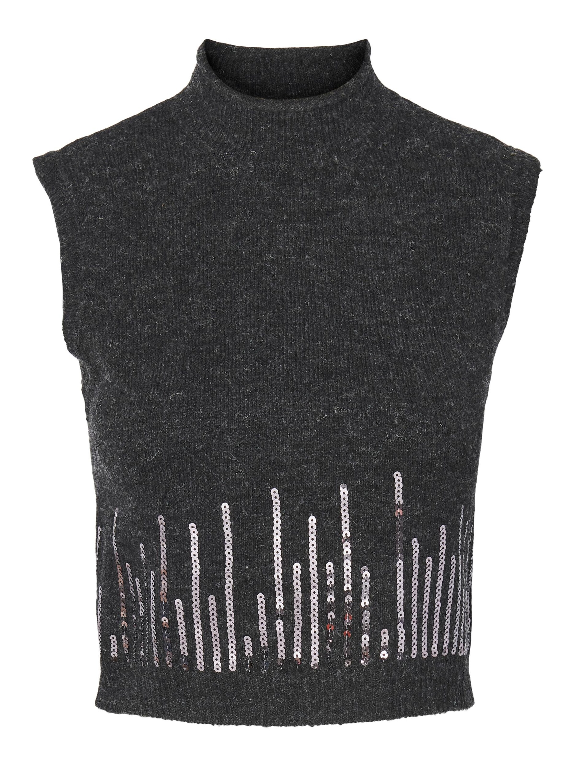 PIECES Knitted Top 'MINA' in Grey: front