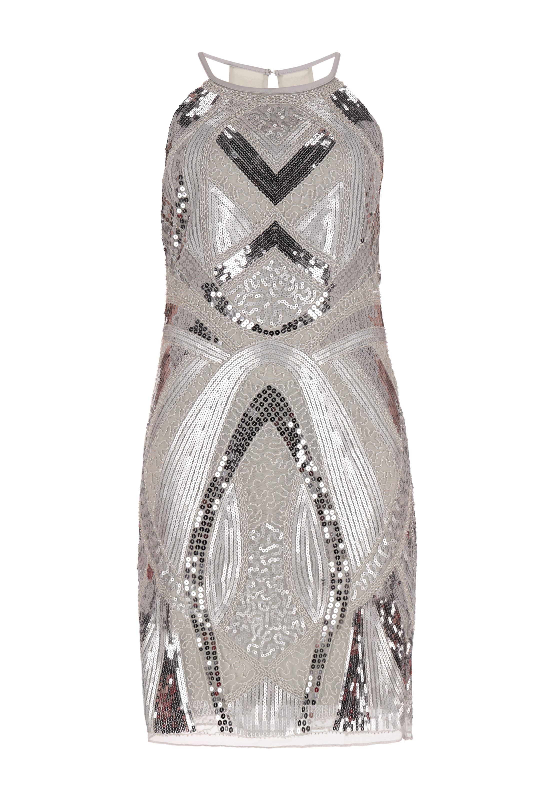 NAEMI Koktel haljina u bež / crna / srebro / bijela, Pregled proizvoda