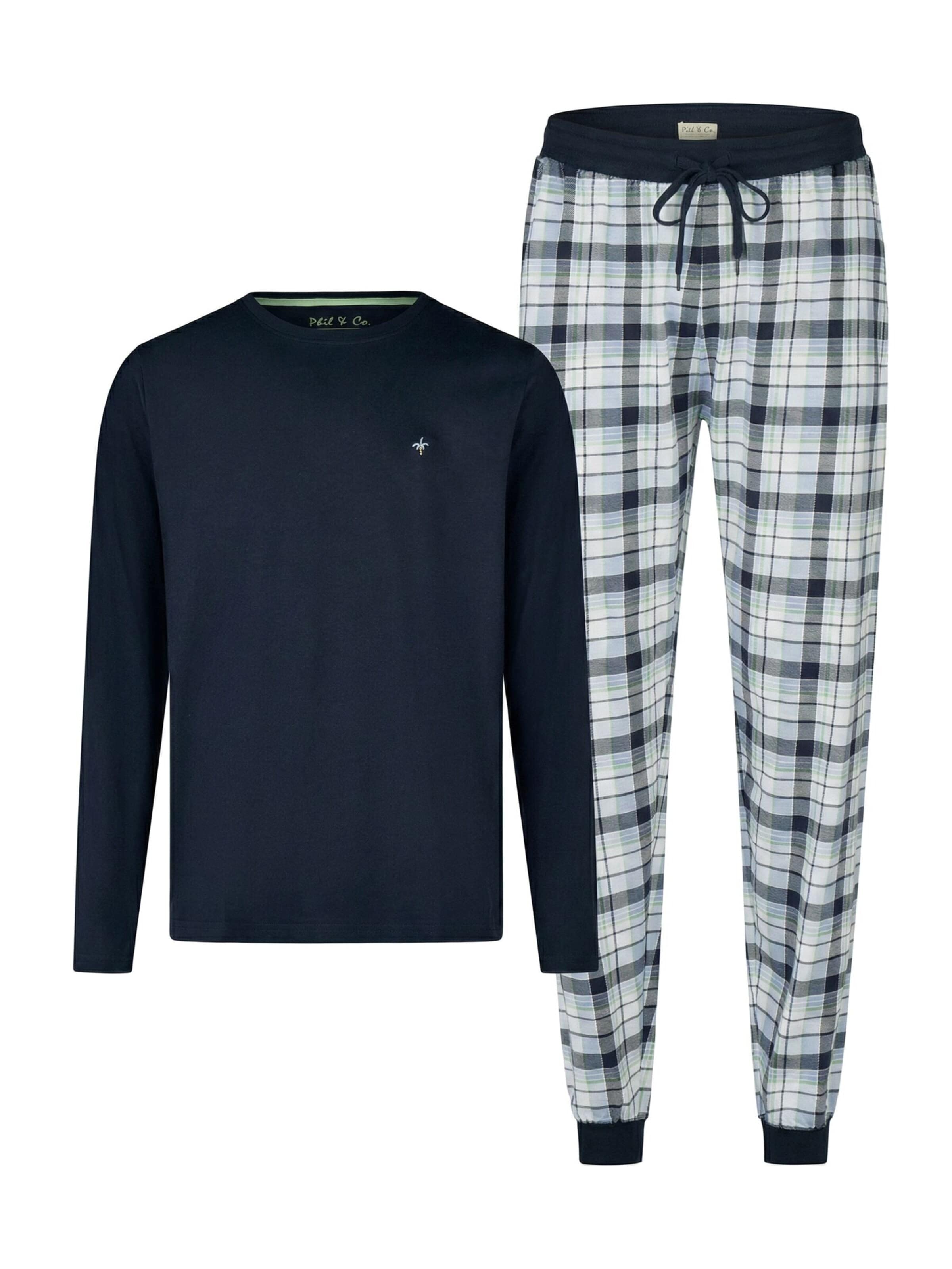 Phil & Co. Berlin Pyjama lang 'Fashionable'‌‌‌‌‌‌‌‌‌‌ in Mischfarben: Vorderseite