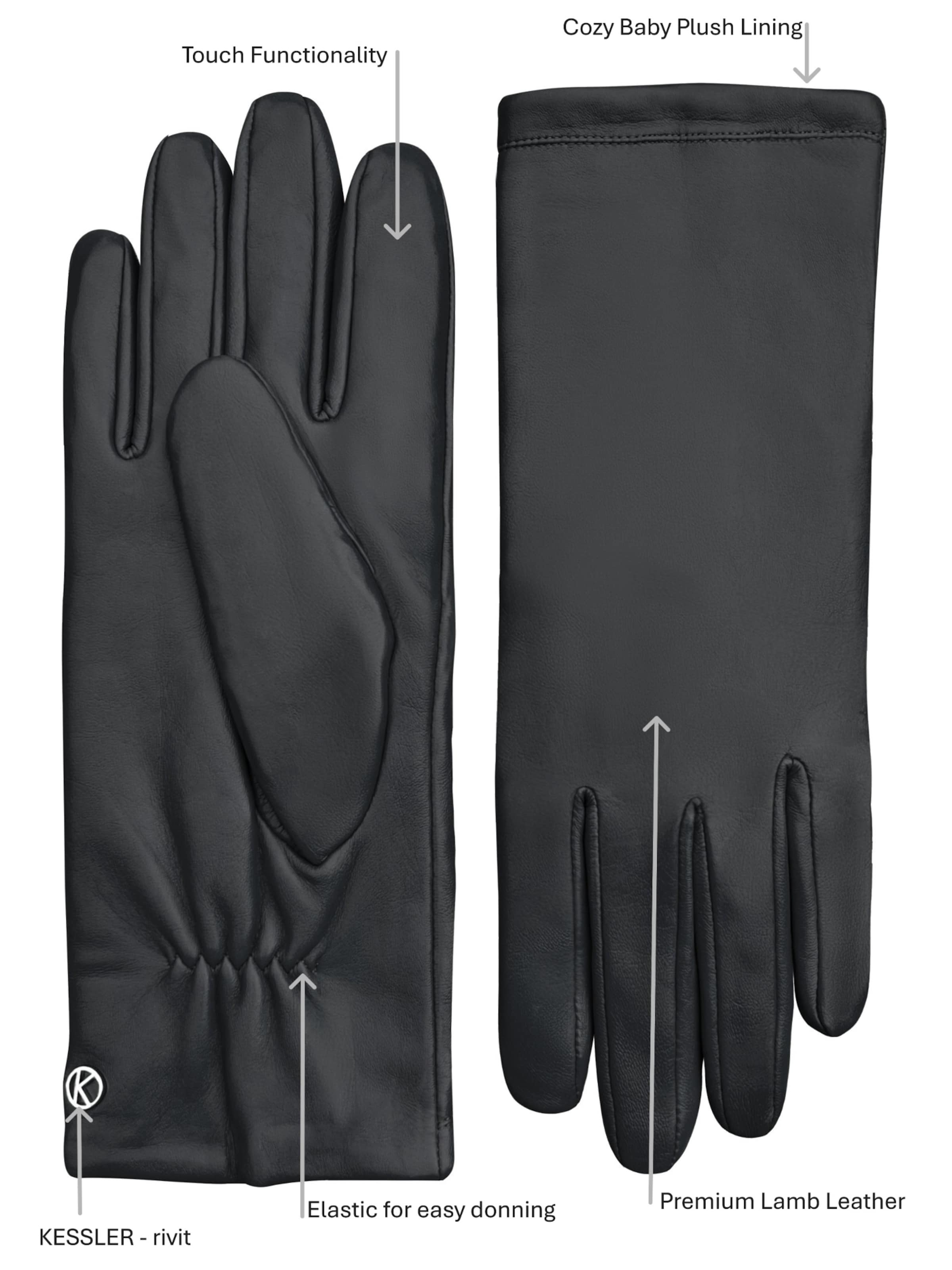 KESSLER Fingerhandschuhe 'KEIRA' in Schwarz