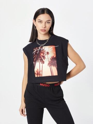 melns HUGO T-Krekls 'Defire': no priekšpuses