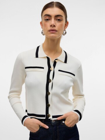 VERO MODA Gebreid vest 'TRUDY' in Wit: voorkant