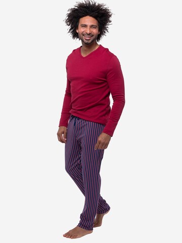 Mey Pyjama lang 'Graphic Stripes' in Rot