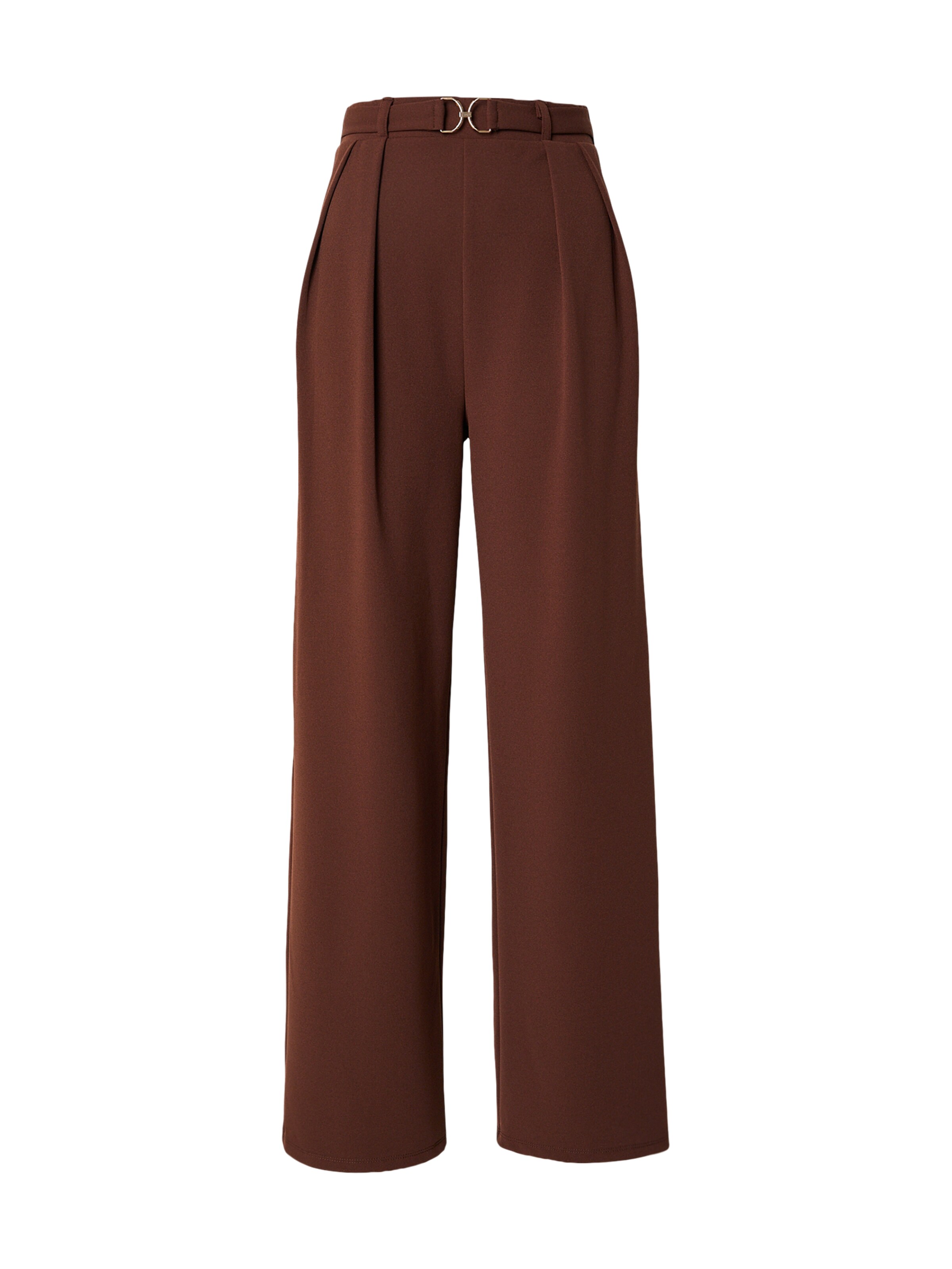 ABOUT YOU - Calças com vincos 'Yara' em castanho: frente