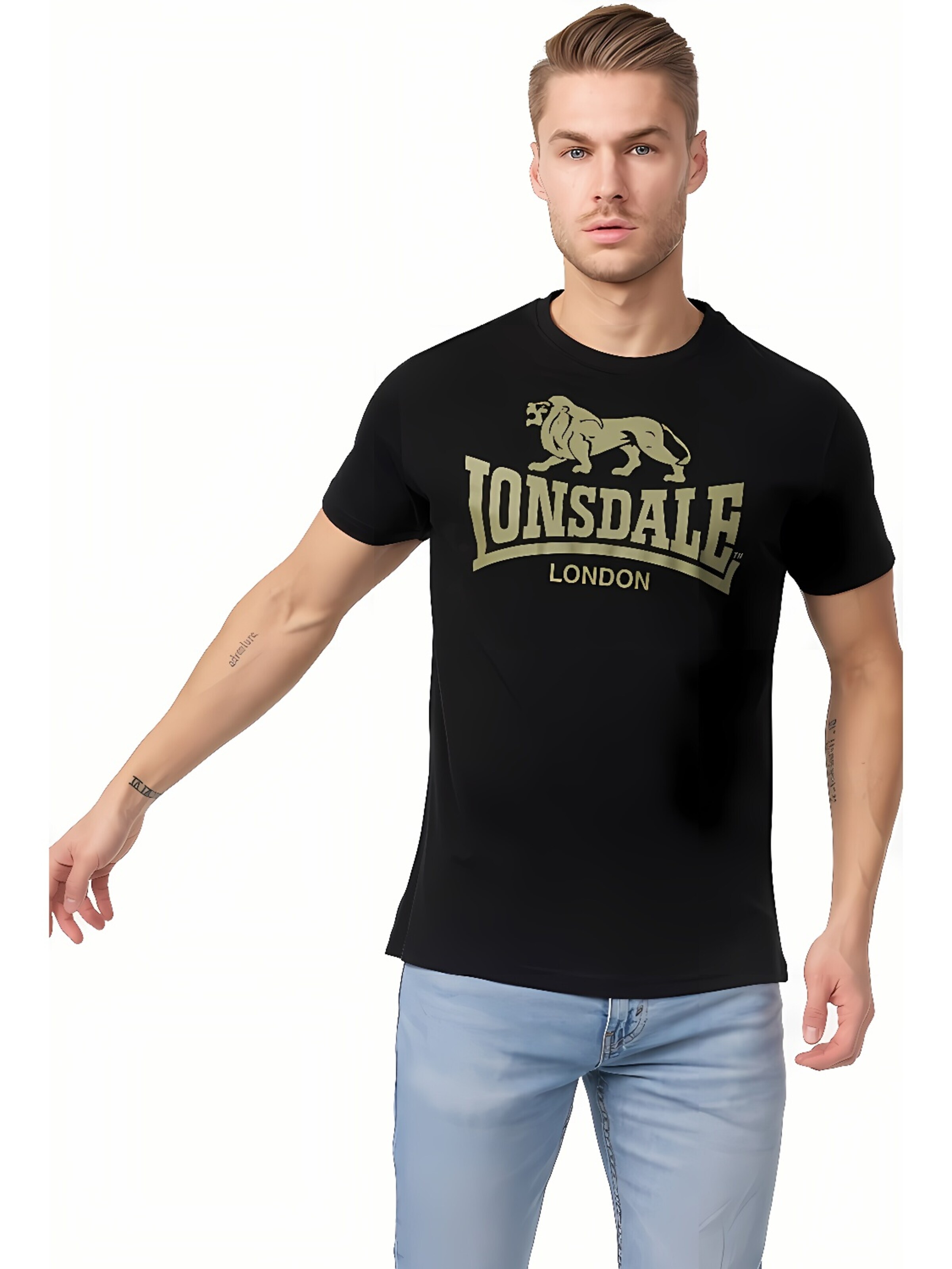 LONSDALE Shirt 'Logo'‌‌‌‌ in Schwarz: Vorderseite