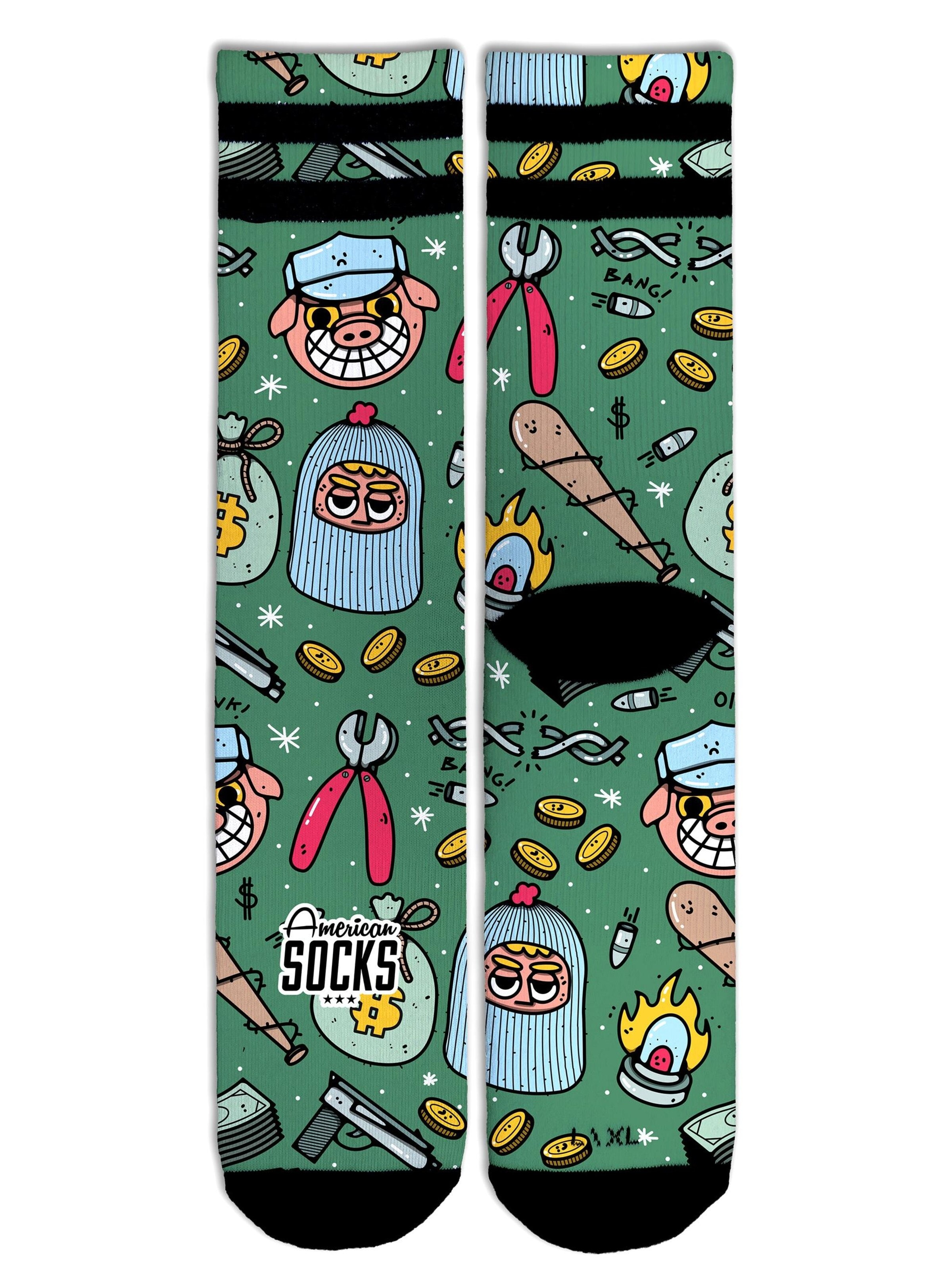 American Socks Socken 'Heist Havoc - Mid High'‌‌‌‌‌‌ in Grün