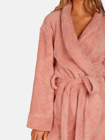 OW Collection Short Bathrobe 'DREAM' in Pink
