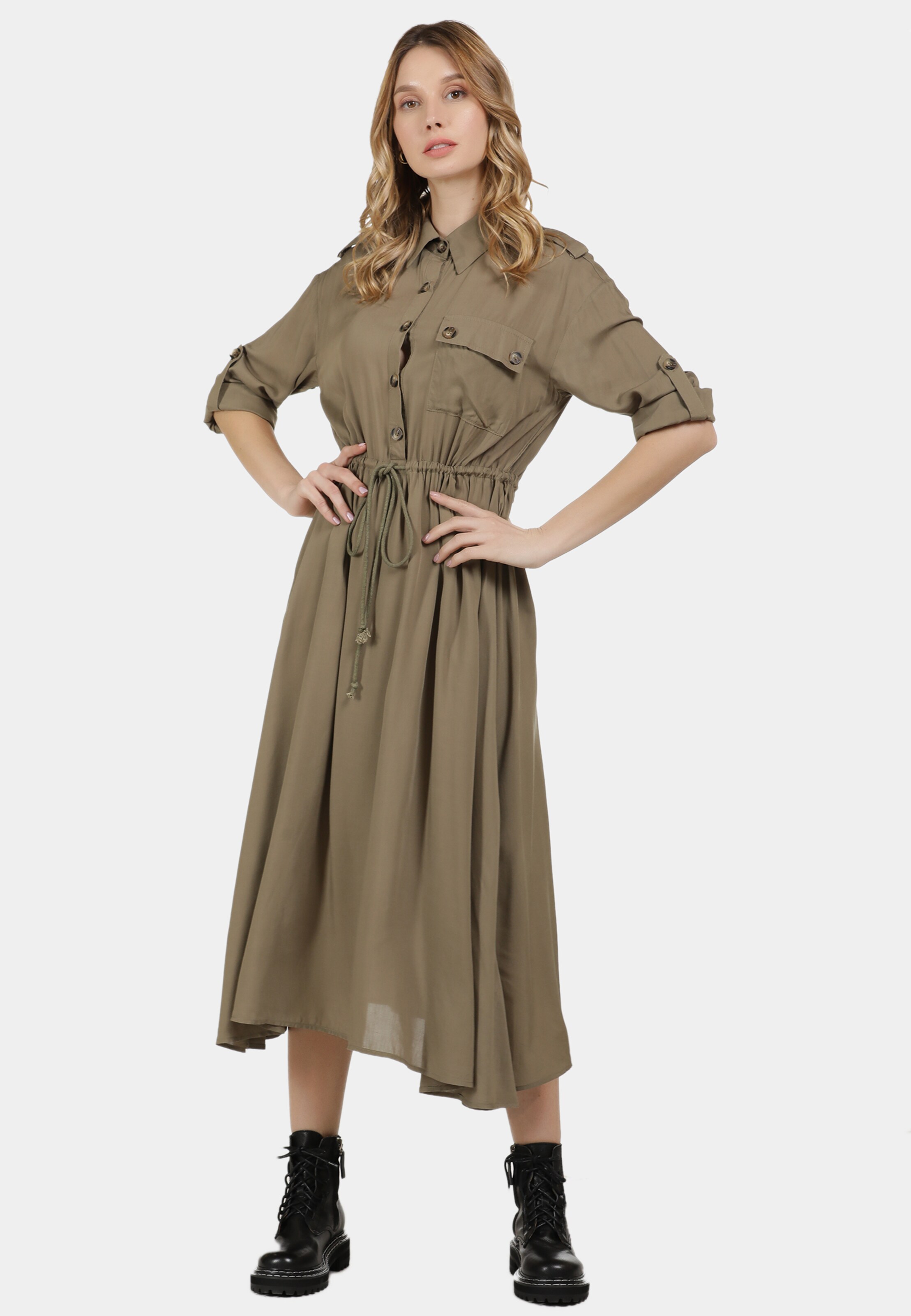 DreiMaster Vintage Kleid in Khaki 
