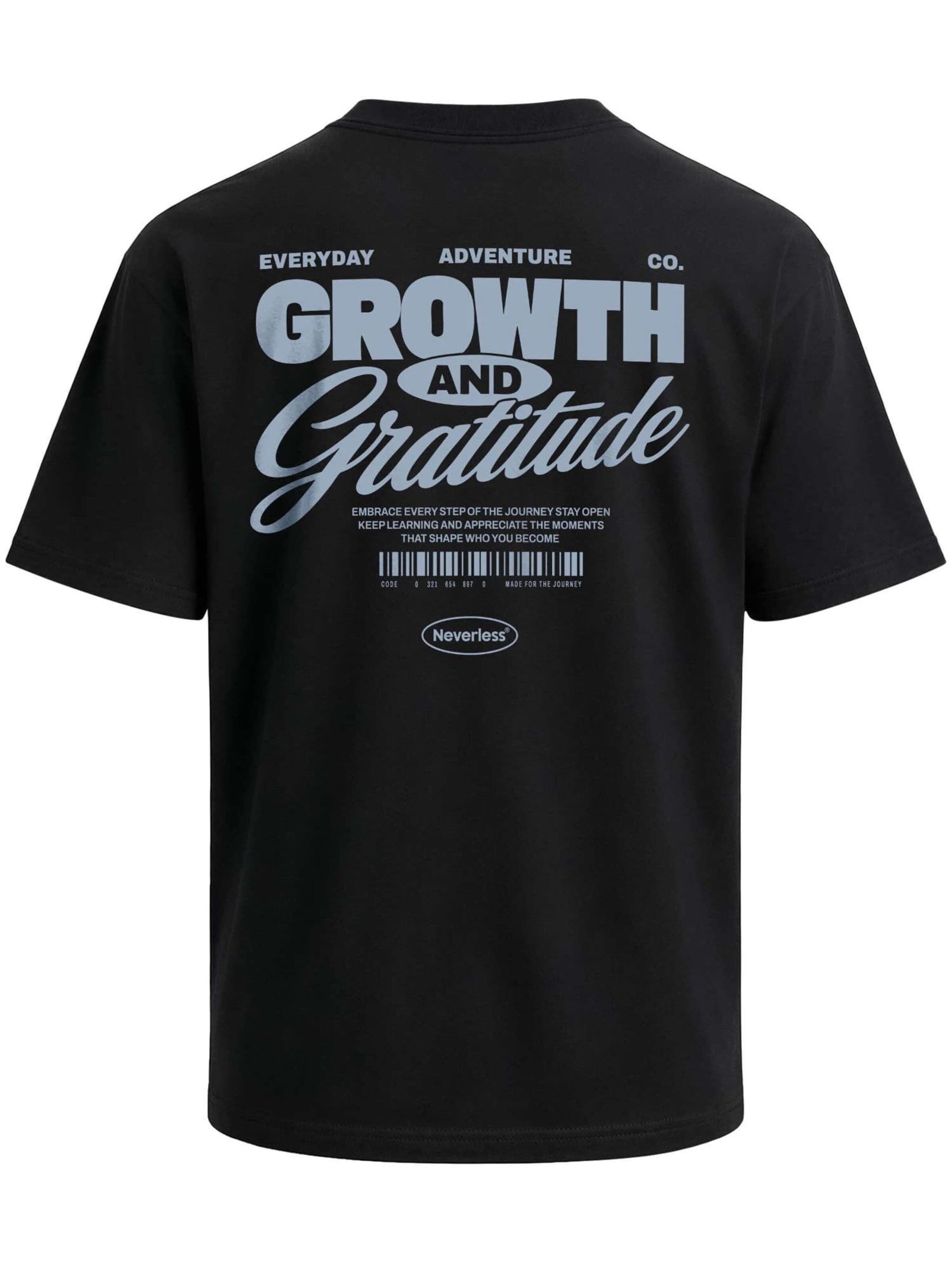 Neverless Shirt 'Growth and Gratitude' in Black: front