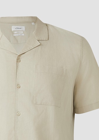s.Oliver Regular fit Button Up Shirt in Beige