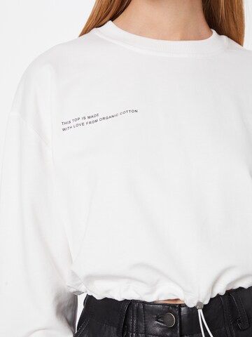 Sweat-shirt Bardot en blanc